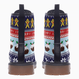  Retro Christmas Jumper Nordic Unisex Combat Boots by Love Hype and Glory