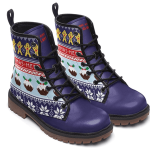  Retro Christmas Jumper Nordic Unisex Combat Boots by Love Hype and Glory