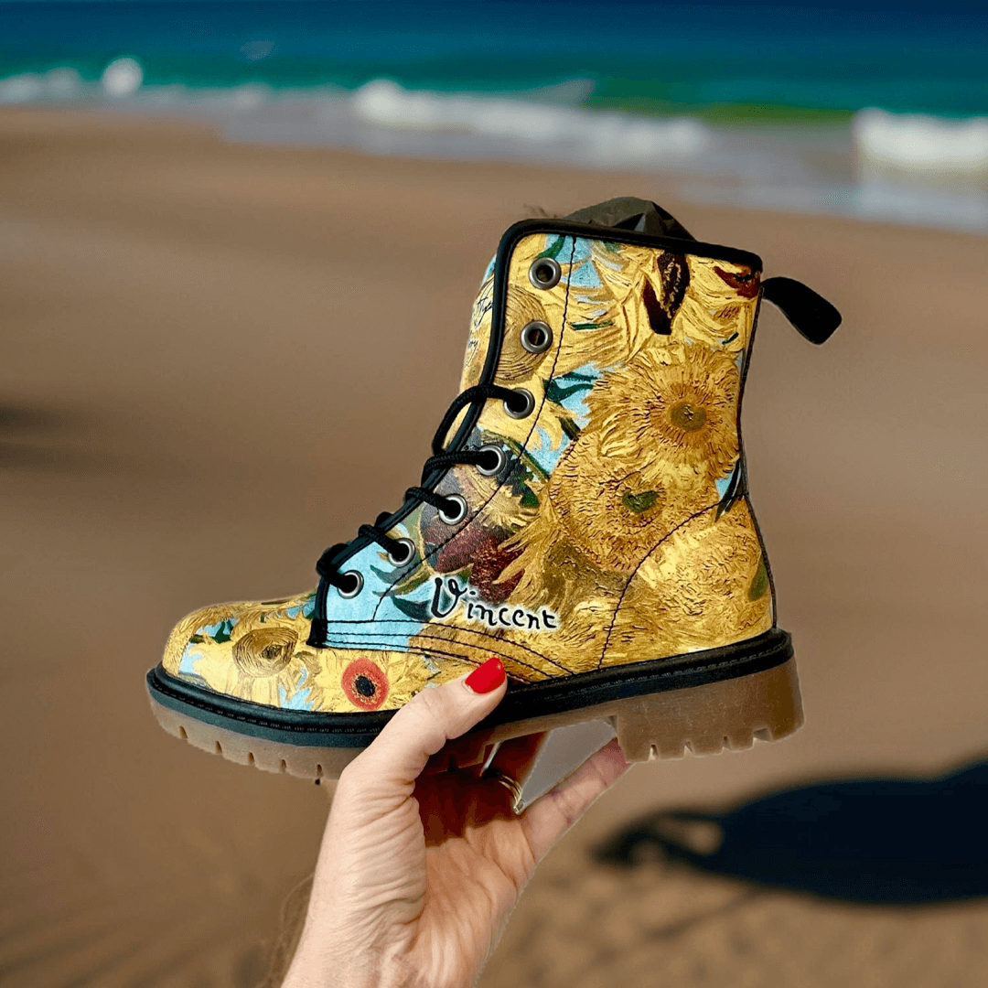 Vincent van Gogh Sunflowers Signed Unisex Boots