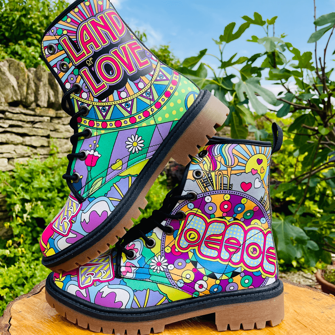 Land of Love and Peace Hippie Unisex Boho Boots