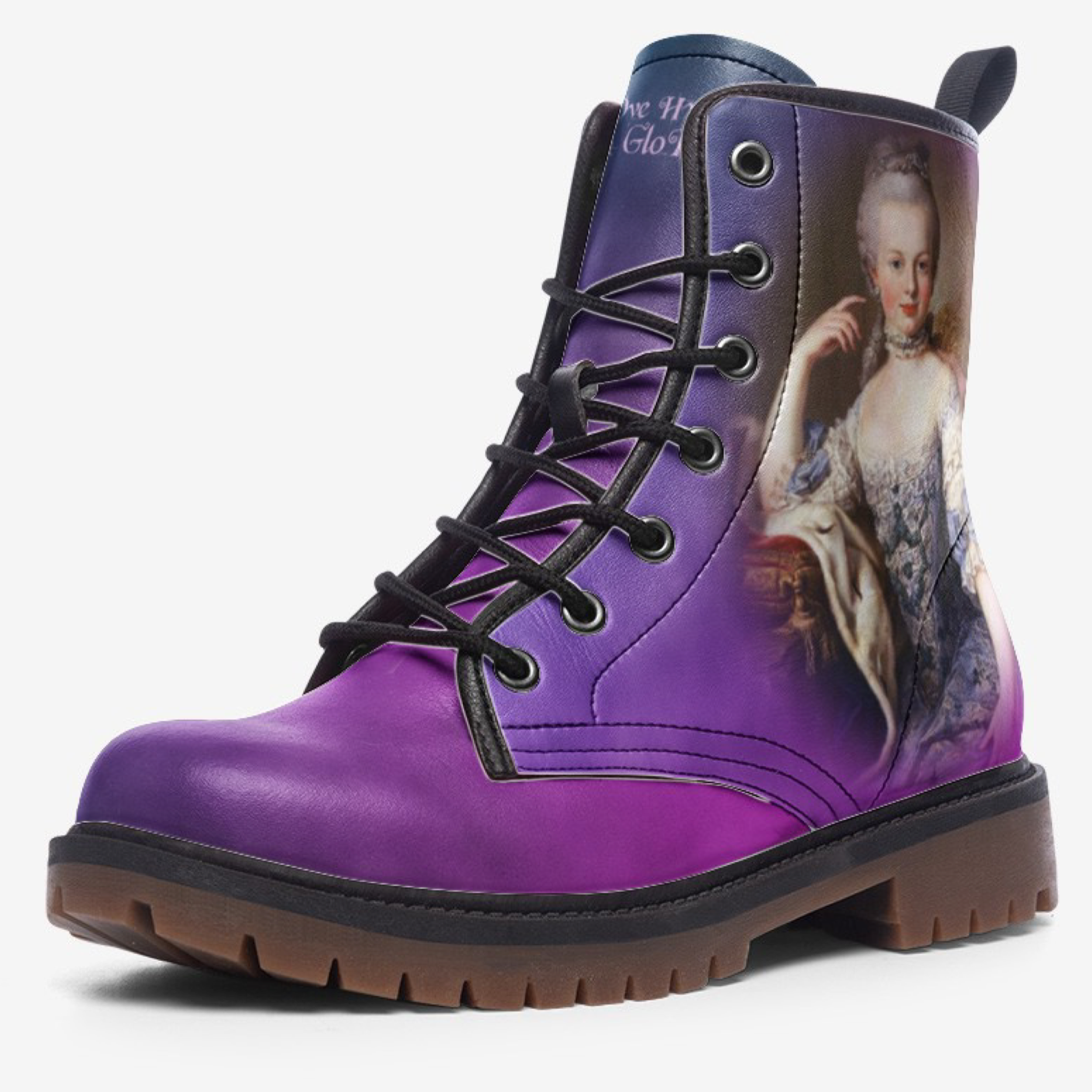 Lilac combat cheap boots