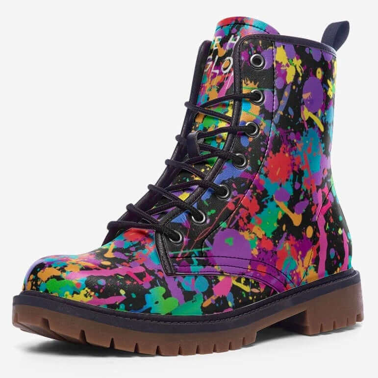 Painted sales combat boots