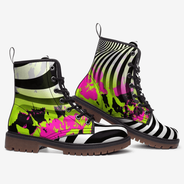 Lime green combat outlet boots